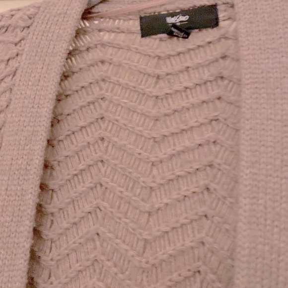 Woven Knit Open Front Cardigan Pockets Dark Powder Pink SP - Picture 4 of 7